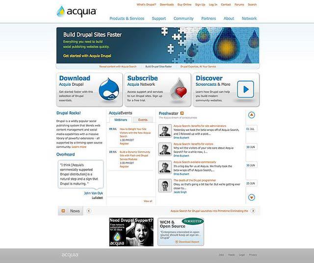 Перерождение сайта acquia.com