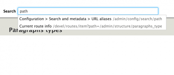 Drupal – Admin Toolbar Search