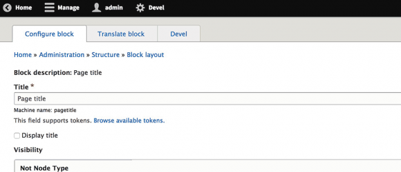 Drupal – Block Visibility Conditions