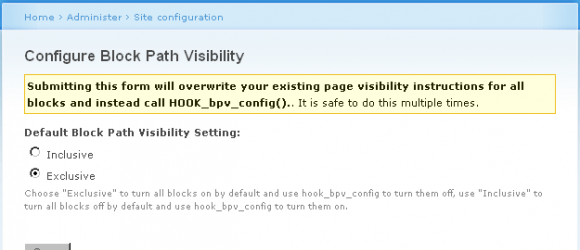 Drupal – Block Page Visibility