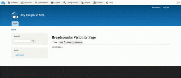 Drupal – Breadcrumbs Visibility
