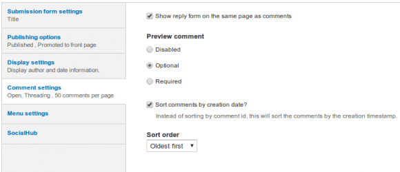 Drupal – Comment sort by created