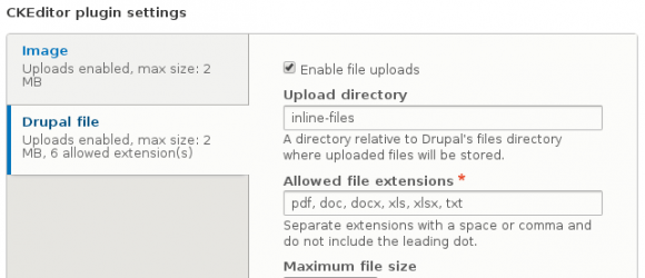 Drupal – Editor File upload