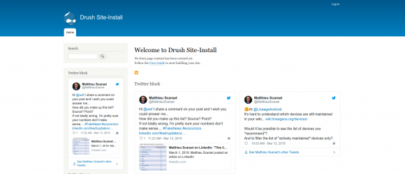 Drupal – Twitter API Block